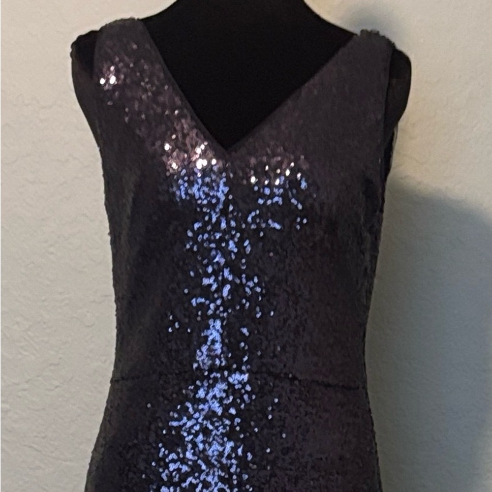 Maggy London Navy Satin Dress Size 6
